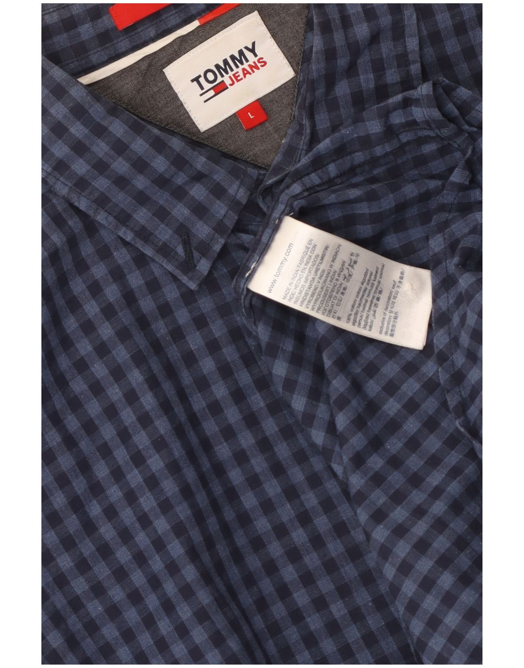 Tommy Hilfiger Camicia da uomo dalla vestibilità regolare, grande, in cotone a quadretti blu navy