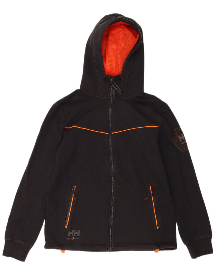 Maglione con cappuccio e zip grafica da uomo Helly Hansen grande in cotone nero