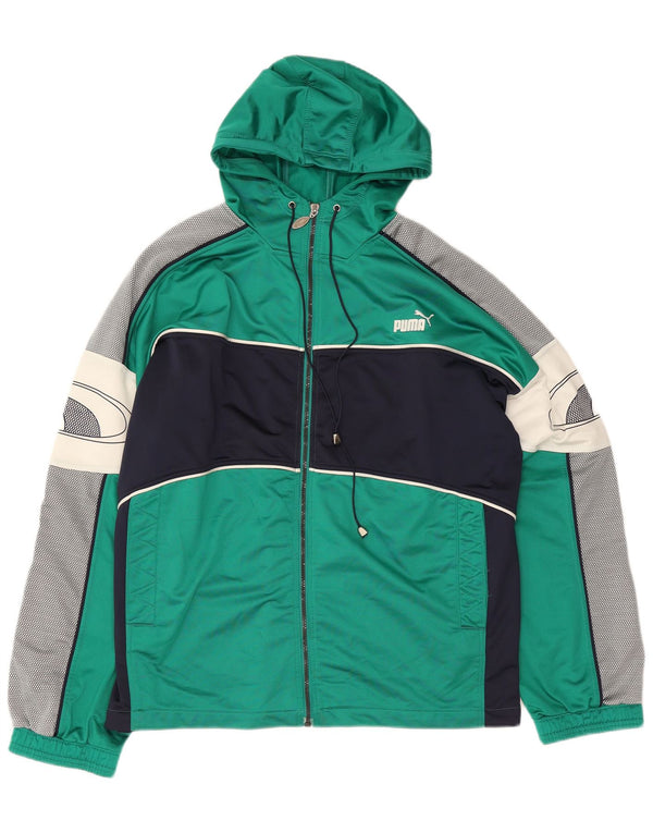 Tuta intera Puma da uomo con grafica grafica XL verde poliestere color block