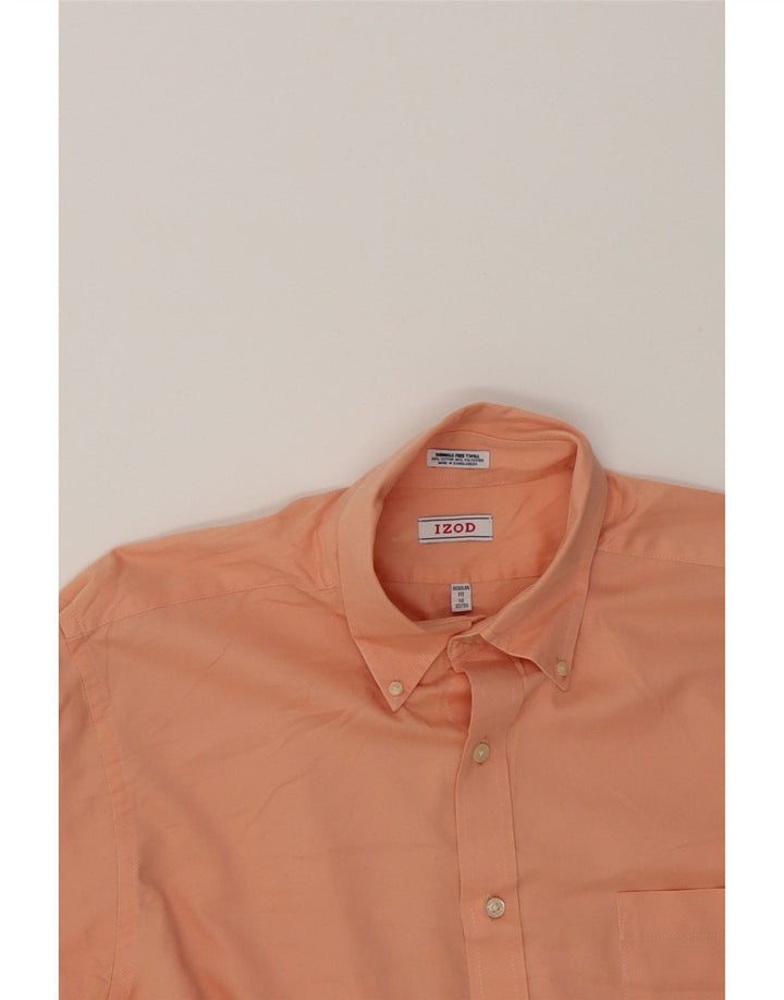 IZOD Mens Regular Fit Shirt Size 16 Large Orange Cotton Vintage Izod and Second-Hand Izod from Messina Hembry 