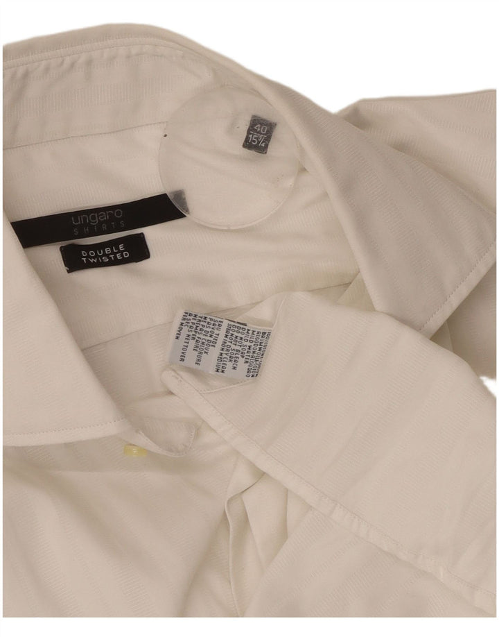 Camicia da uomo UNGARO taglia 40 15 1/2 cotone bianco medio