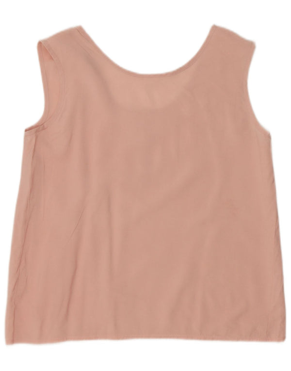 Blusa Vintage Donna Senza Maniche Top IT 40 Small Rosa Viscosa