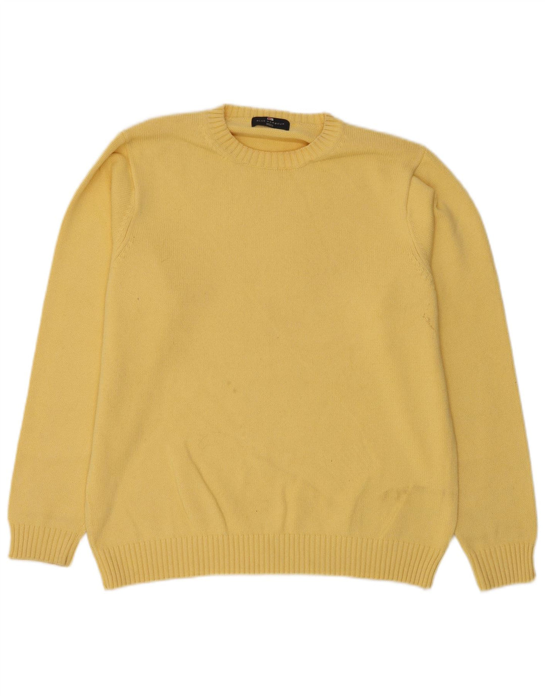 Maglione maglione girocollo da uomo Marks & Spencer blu Harbour giallo medio