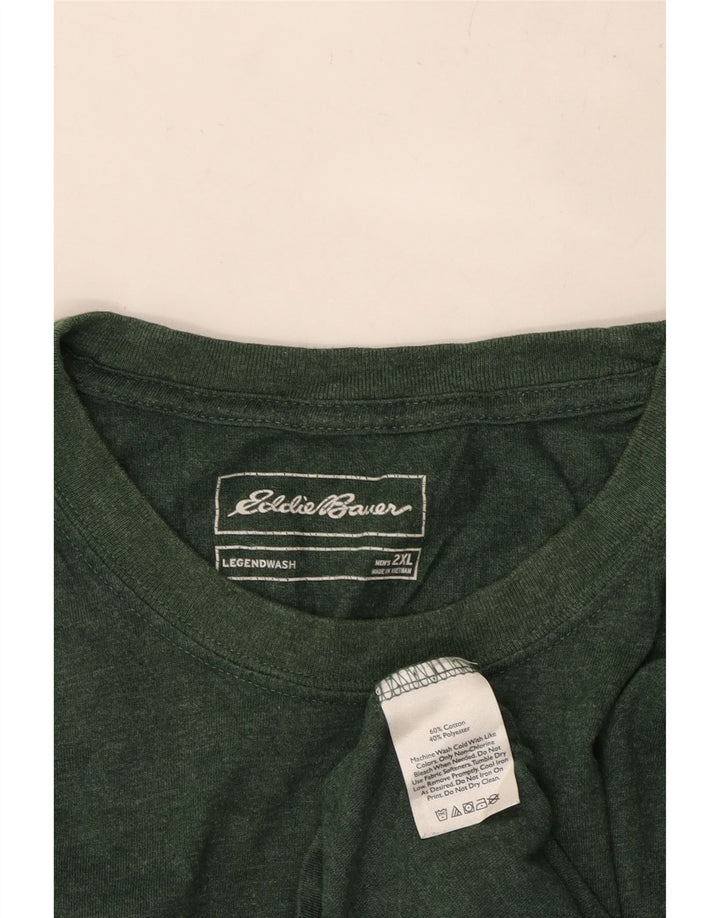 EDDIE BAUER Top da uomo Legendwash manica lunga 2XL cotone verde