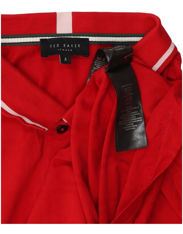 Polo da uomo Ted Baker taglia 5 XL in cotone rosso