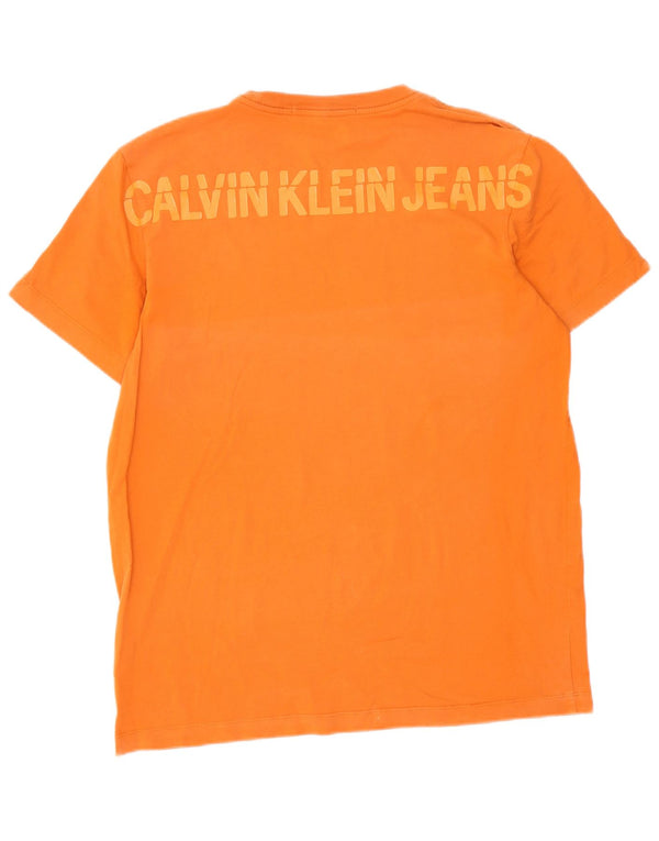 Maglietta grafica da uomo Calvin Klein Jeans Top XL in cotone arancione