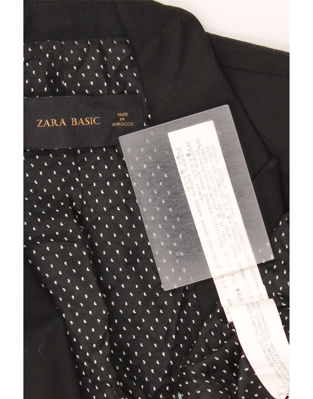 Giacca blazer a 1 bottone da donna Zara UK 10 piccola in cotone nero