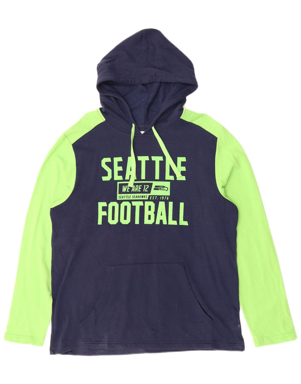 NFL Mens Seattle Seahawks Graphic Top Long Sleeve Large Navy Blue