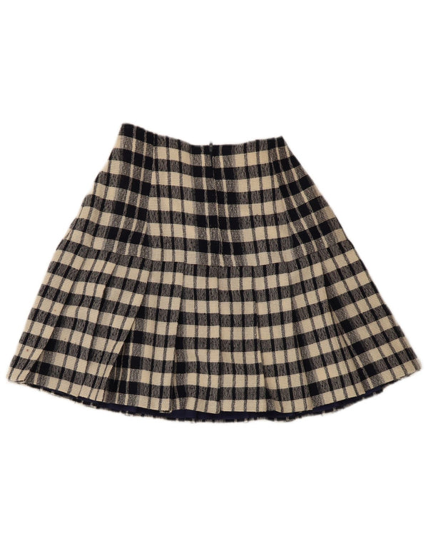 Minigonna vintage da donna piccola W26 blu navy a quadri