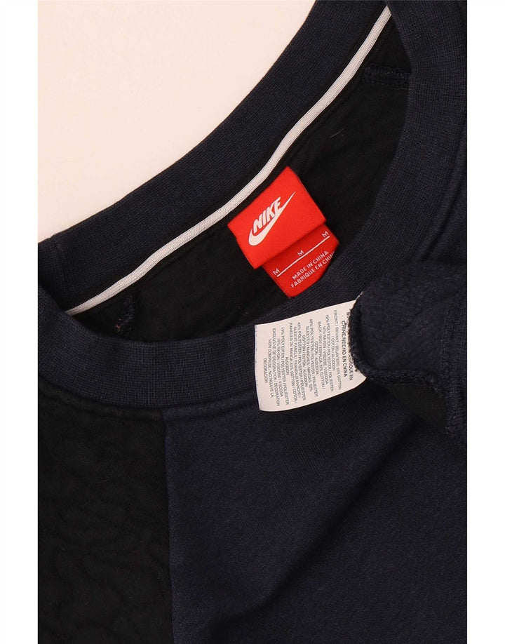 Felpa da donna Nike Jumper UK 14 Medium Navy Blue Colourblock Cotton
