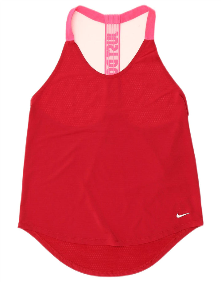 Canotta grafica Nike da donna UK 10 Small Rosso Colourblock in poliestere