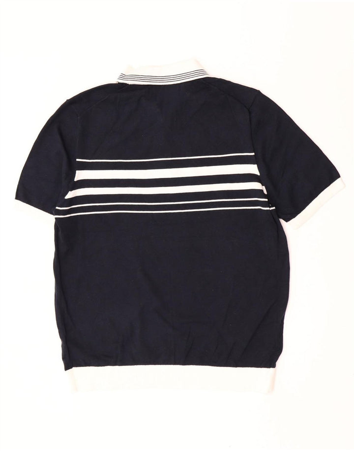 Polo da uomo Marks & Spencer grande in cotone a righe blu navy