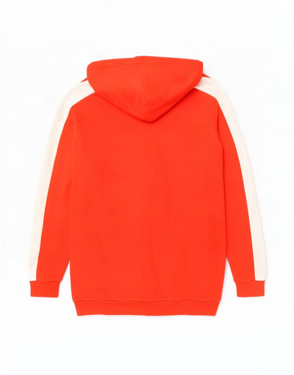 Felpa con cappuccio e zip grafica da uomo Reebok XL in cotone color block rosso