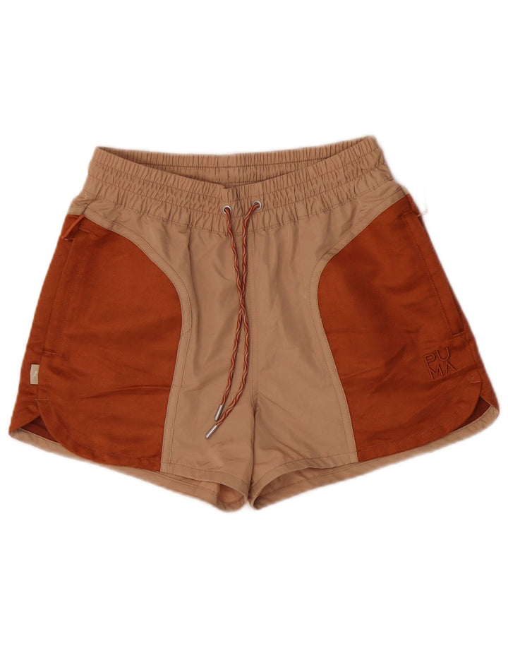 Pantaloncini sportivi da donna Puma UK 8 Small Beige Colourblock Poliestere