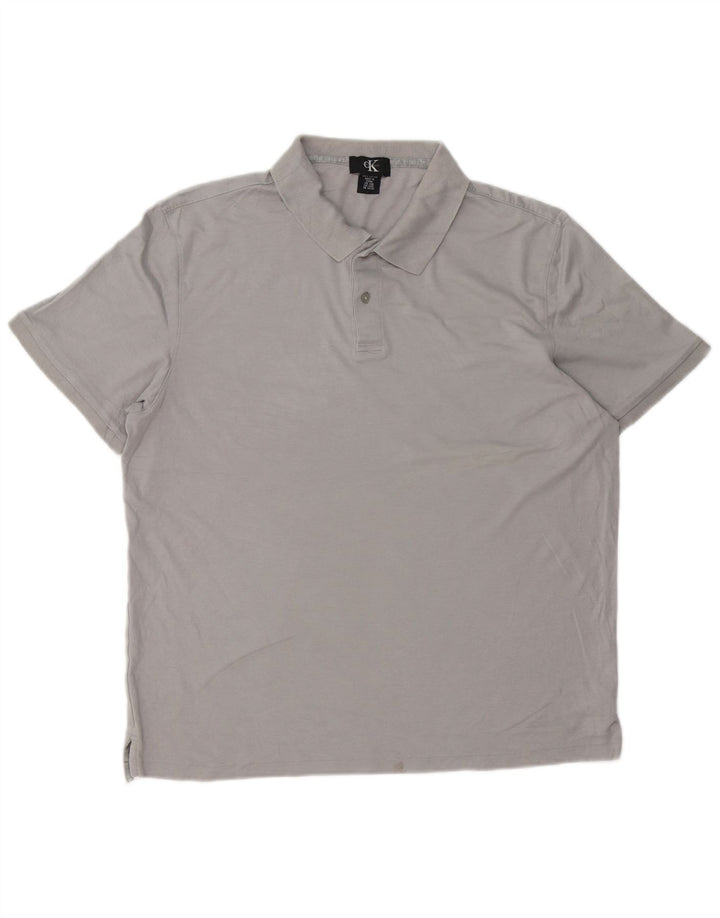 CALVIN KLEIN Polo Uomo Large Grigio Cotone