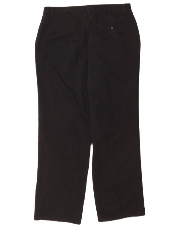 Pantaloni chino dritti da donna Eddie Bauer US 12 Large W31 L28 cotone nero