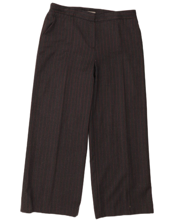 Jaeger Womens Wide Leg Casual Trousers UK 16 Large W36 L29 Grey Striped