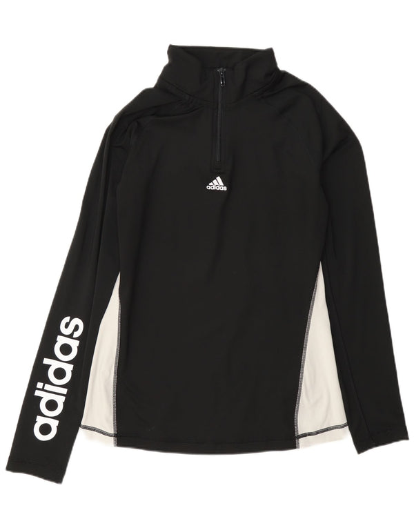 Top da tuta con grafica pullover da donna Adidas UK 12/14 medio nero