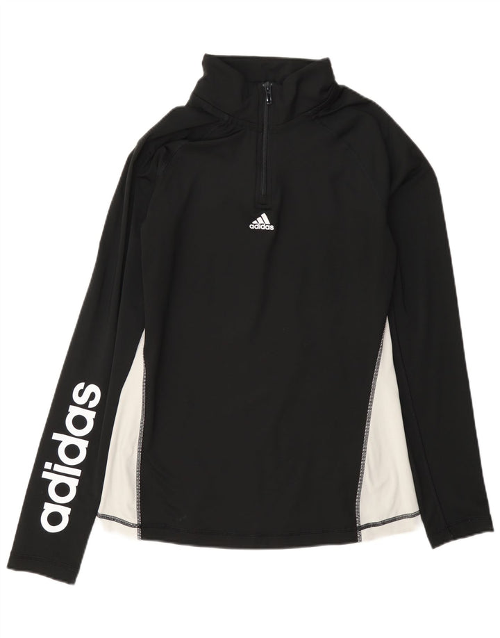 Top da tuta con grafica pullover da donna Adidas UK 12/14 medio nero