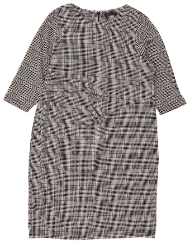 Abito a trapezio con maniche a 3/4 da donna Marks & Spencer UK 22 3XL grigio a quadri
