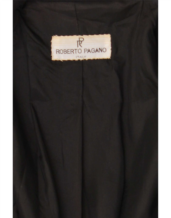 Giacca blazer vintage da donna a 1 bottone UK 10 piccola nera