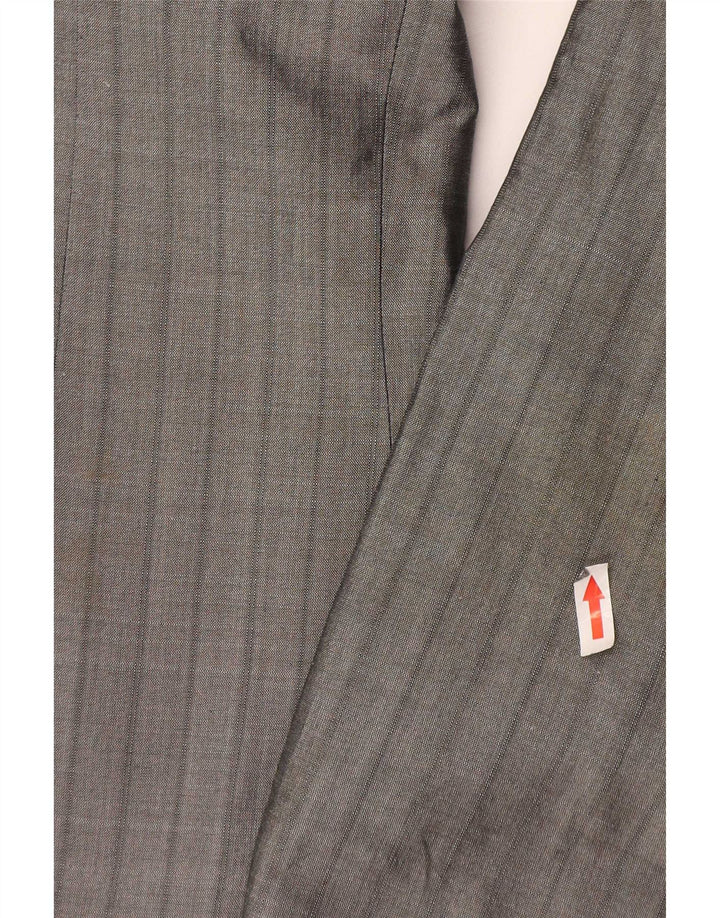 Giacca blazer da uomo a 2 bottoni Pierre Cardin UK 38 Seta a righe grigio medio