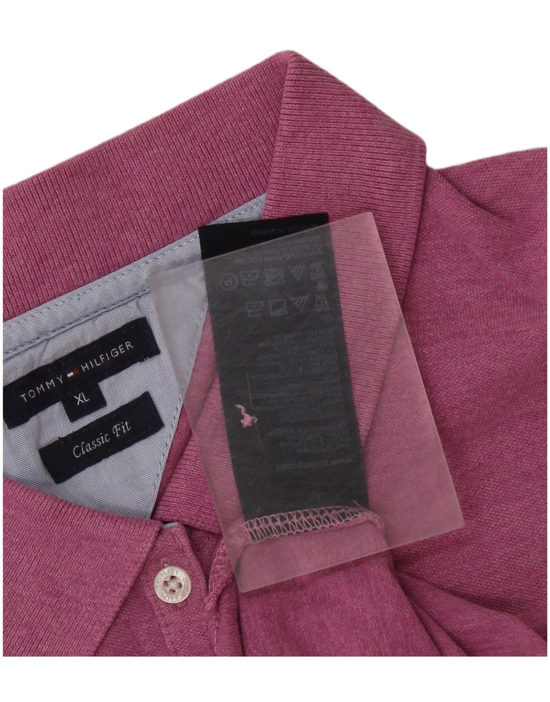 TOMMY HILFIGER Polo da donna vestibilità classica UK 18 XL cotone rosa