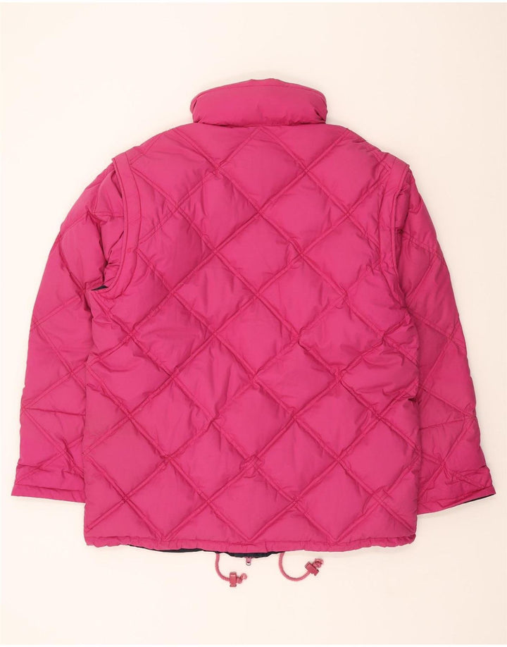 DOLOMITE Mens Reversible Padded Jacket UK 38 Medium Pink Argyle/Diamond Vintage Dolomite and Second-Hand Dolomite from Messina Hembry 