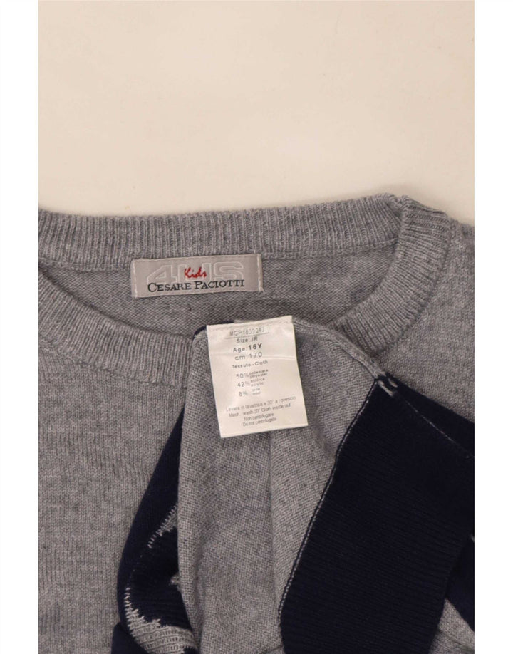 Maglione maglione girocollo da ragazzo Cesare Paciotti 4US 15-16 anni Grigio