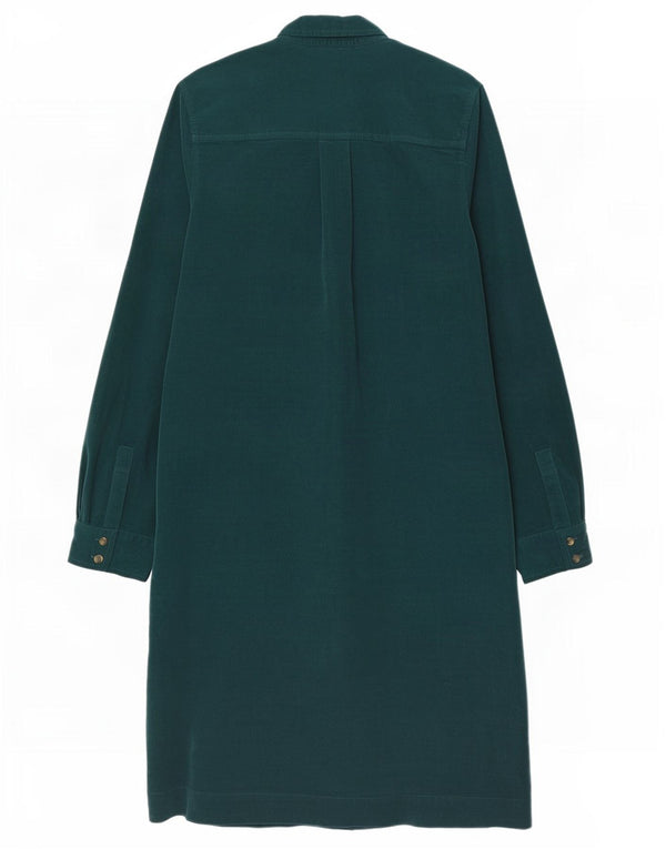 Crew Clothing Womens Corduroy Shirt Dress UK 12 Medium Green Cotton