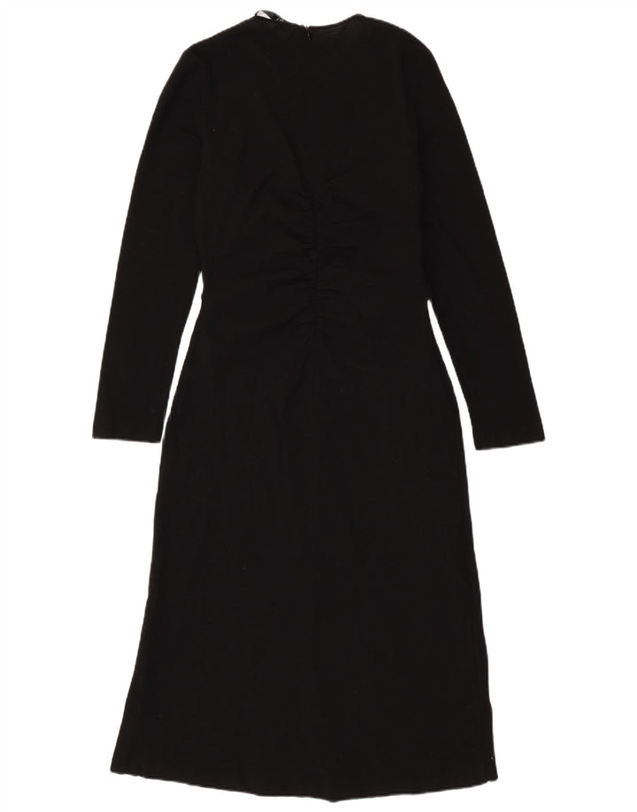 Abito lungo ZARA da donna a maniche lunghe UK 12 medio in lana nera
