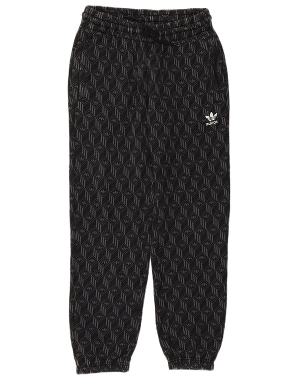 Pantaloni da tuta con grafica Adidas da donna, pantaloni da jogging, UK 10, piccoli, grigi geometrici