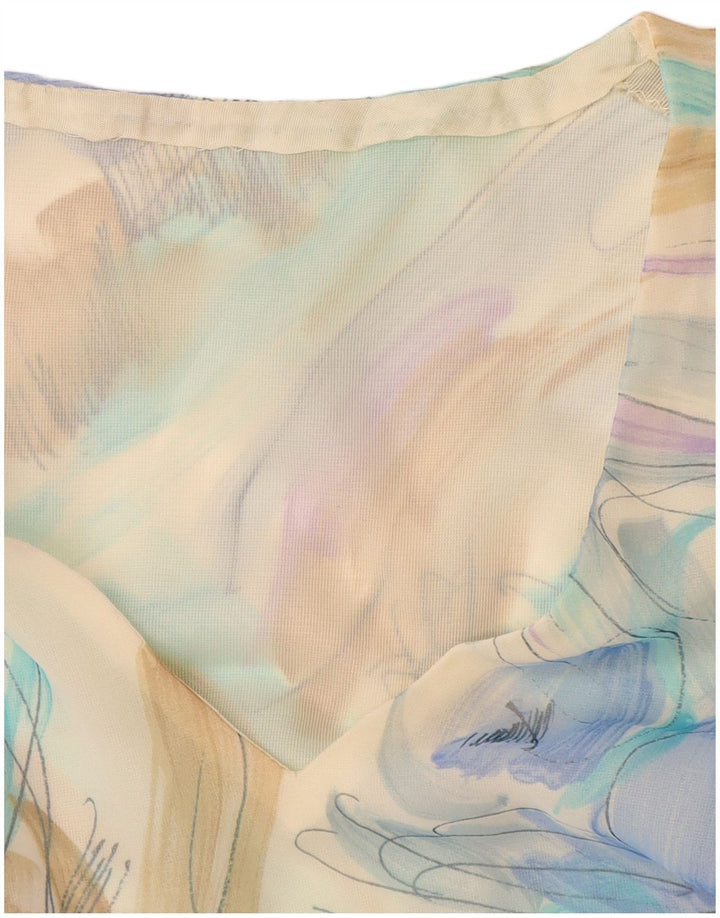 Abito lungo da donna con motivo astratto VINTAGE UK 12 Blu medio