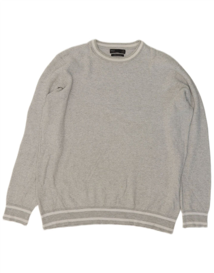 Maglione maglione girocollo da uomo Marks & Spencer 2XL cotone grigio