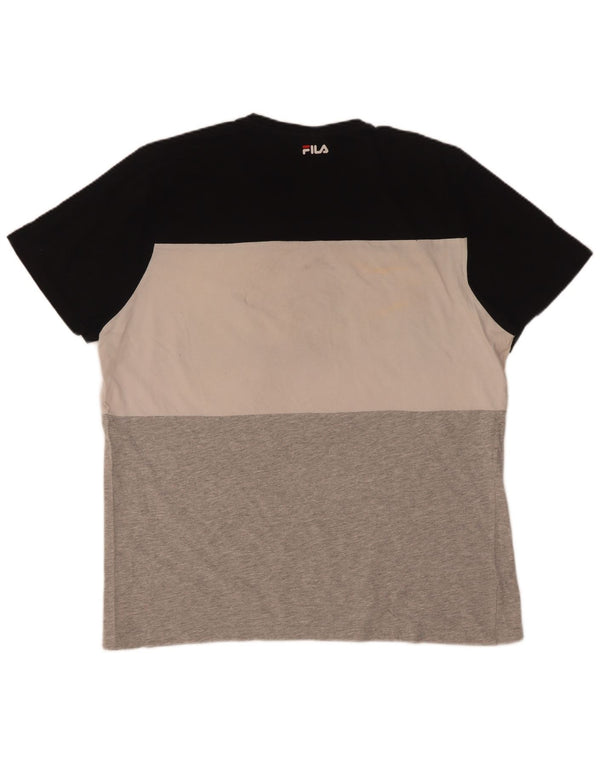 Fila T-shirt grafica da uomo Top Large multicolore Colourblock