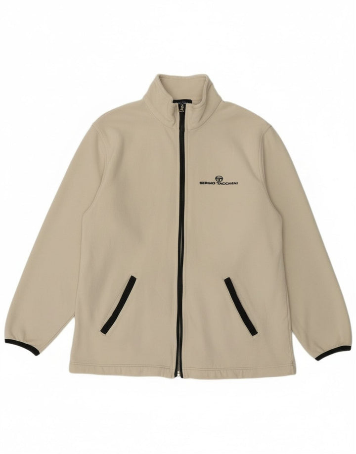 Giacca da ginnastica da uomo Sergio Tacchini piccola, colore bianco sporco