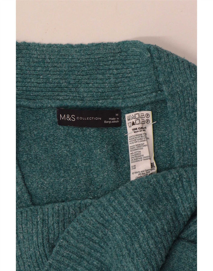 Maglione cardigan da donna Marks & Spencer UK 14 Cotone blu medio