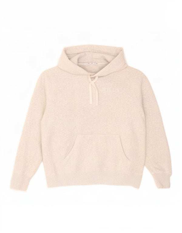 Maglione con cappuccio oversize da donna Jack Wills UK 10 piccolo cotone chiazzato grigio