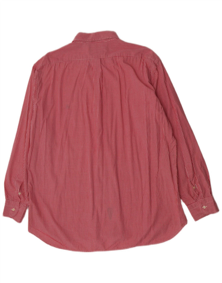 Camicia da uomo Brooksfield taglia 43 XL in cotone a quadretti rosso