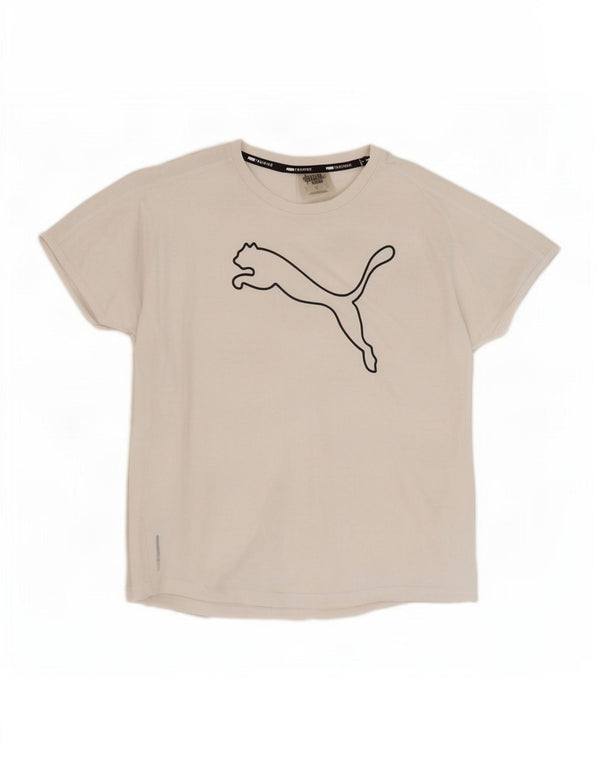 Puma T-shirt grafica da donna Top UK 16 Large Bianco Poliestere