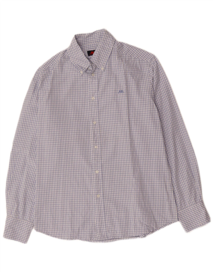 Camicia da uomo KAPPA grande in cotone a quadretti blu