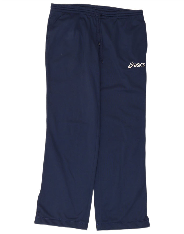 Pantaloni da tuta da uomo Asics medi in poliestere blu navy