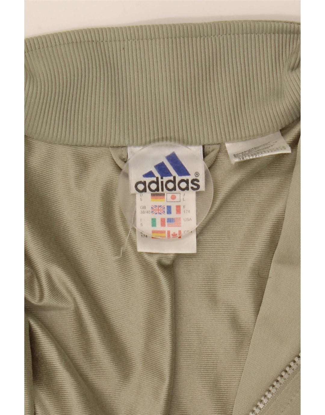 Giacca da tuta da uomo Adidas UK 38/40 poliestere kaki medio