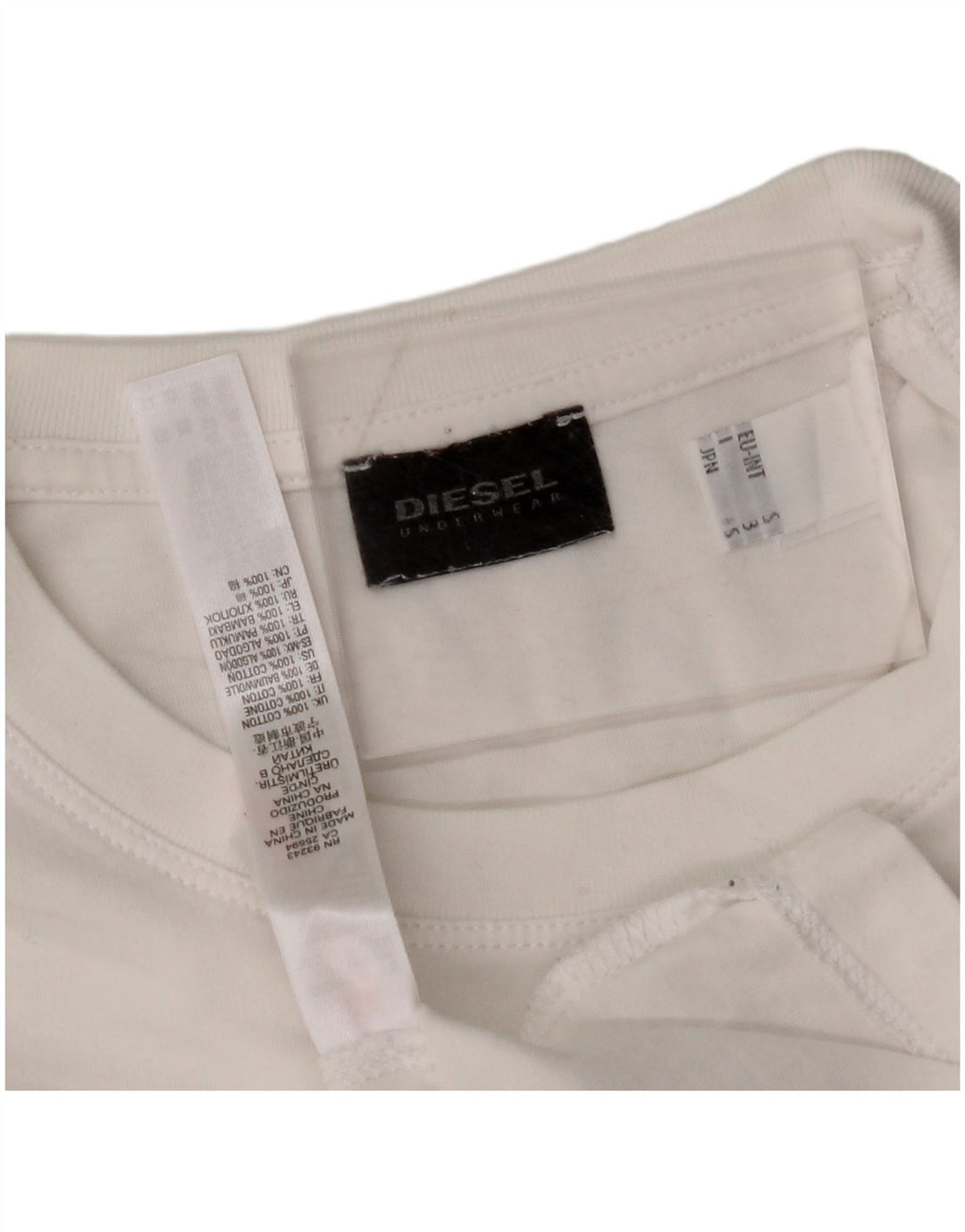 T-shirt grafica da uomo DIESEL Top piccola in cotone bianco