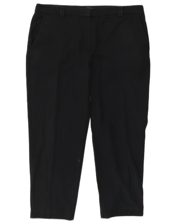 Pantaloni chino dritti da donna Marks & Spencer UK 14 Large W36 L26 neri