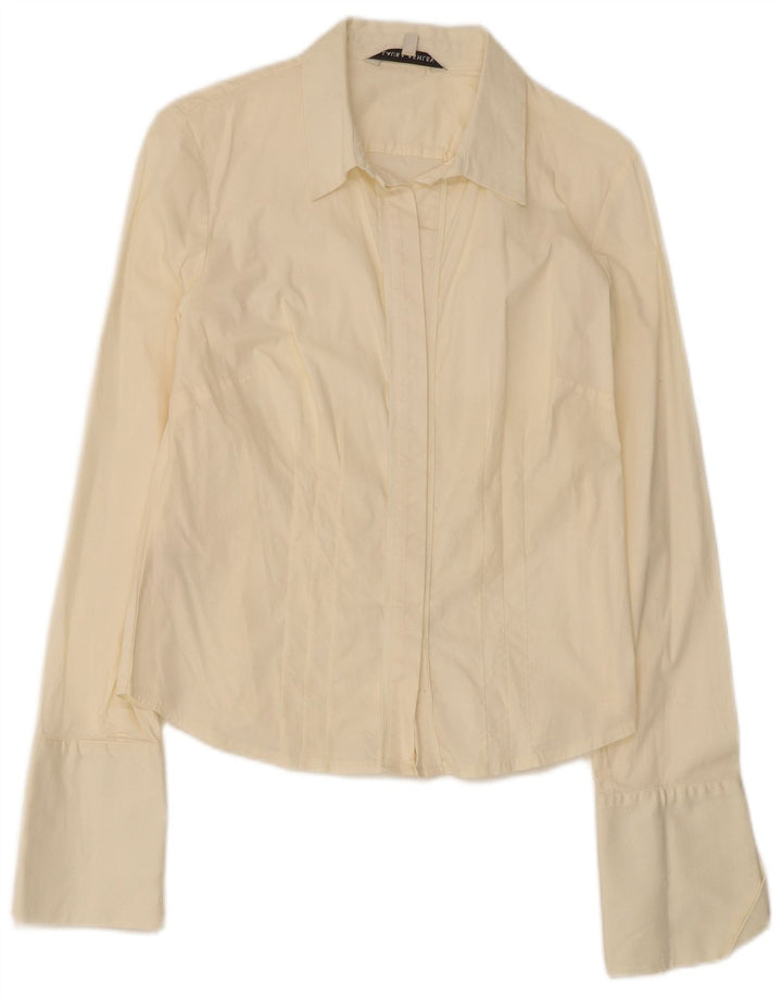 Camicia formale da donna Laura Ashley UK 12 Cotone beige medio