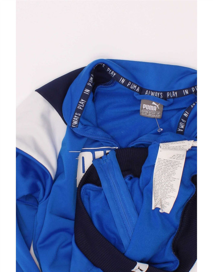 Giacca da tuta grafica da ragazzo Puma 3-4 anni in poliestere color block blu