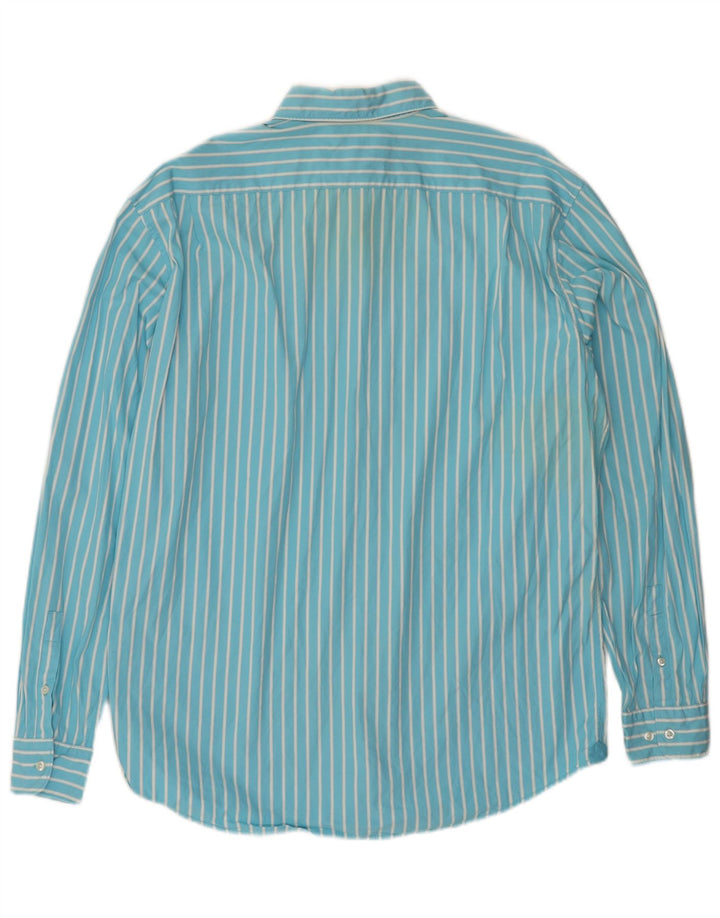 Camicia LACOSTE vestibilità regolare da uomo taglia 42 grande cotone a righe blu