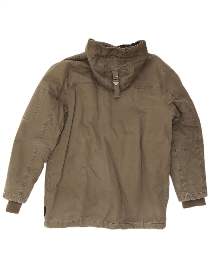 Giacca parka da uomo con cappuccio Blend UK 40 grande cotone kaki