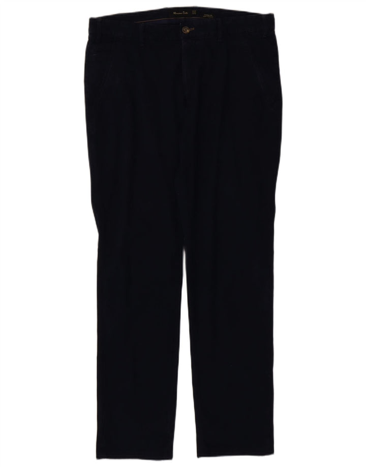 MASSIMO DUTTI Pantaloni chino vestibilità casual da uomo EU 42 Large W32 L32 Blu navy